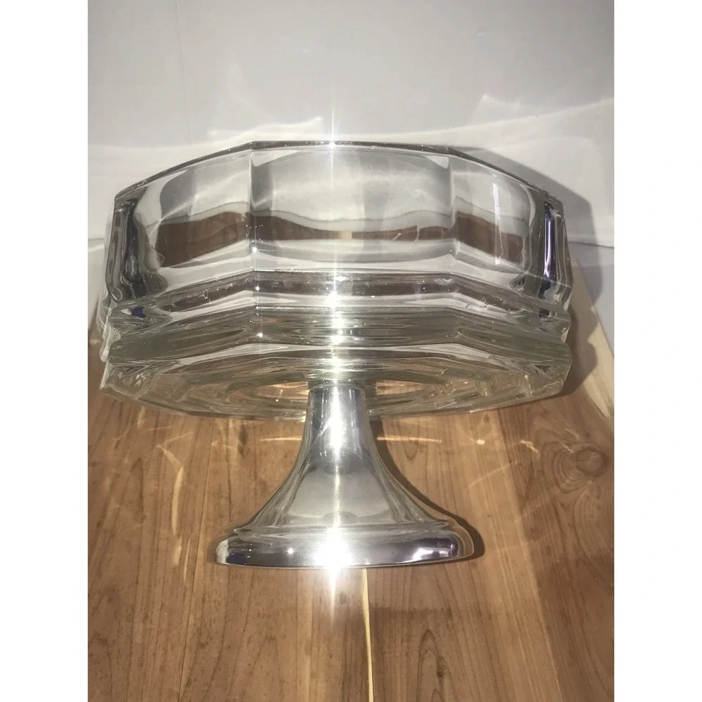 VTG Mid Century Glass Silver Plate Vegetable Fruit Bowl Victorian Renaissance